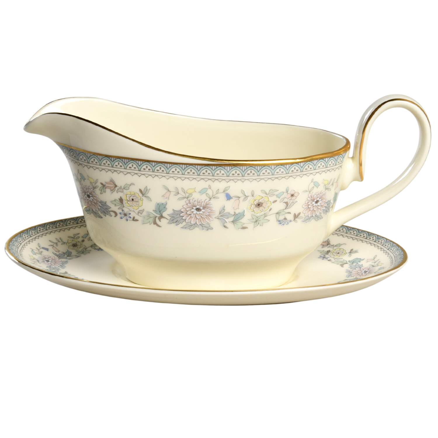 Bordeaux Gravy Boat & Underplate by Minton-1