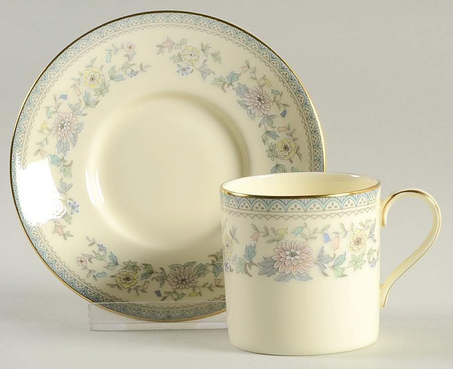 Bordeaux Flat Demitasse Cup & Saucer Set by Minton-1