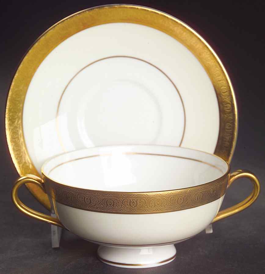 Buckingham Footed Cream Soup Bowl & Saucer Set by Minton-1