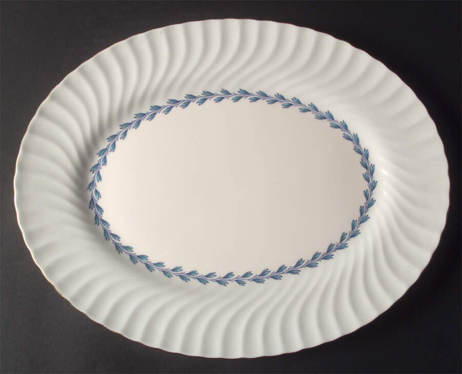 Cheviot Blue 15" Oval Serving Platter by Minton-1