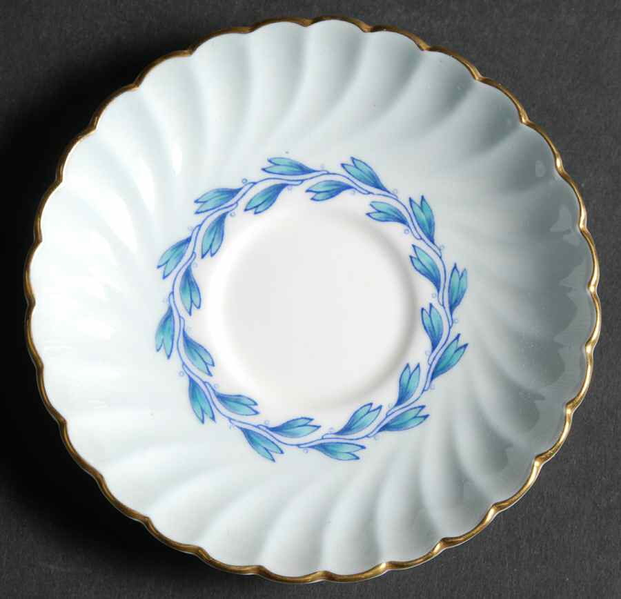 Cheviot Blue Saucer for Demitasse Cup by Minton-1
