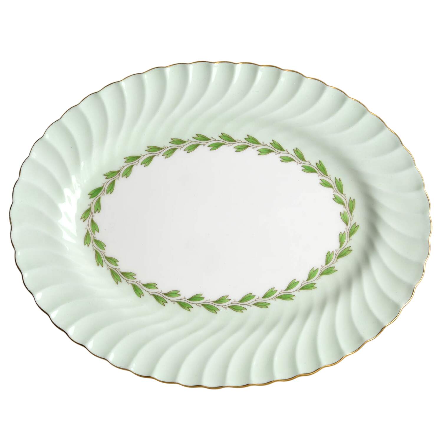 Cheviot Green 10" Oval Serving Platter by Minton-1