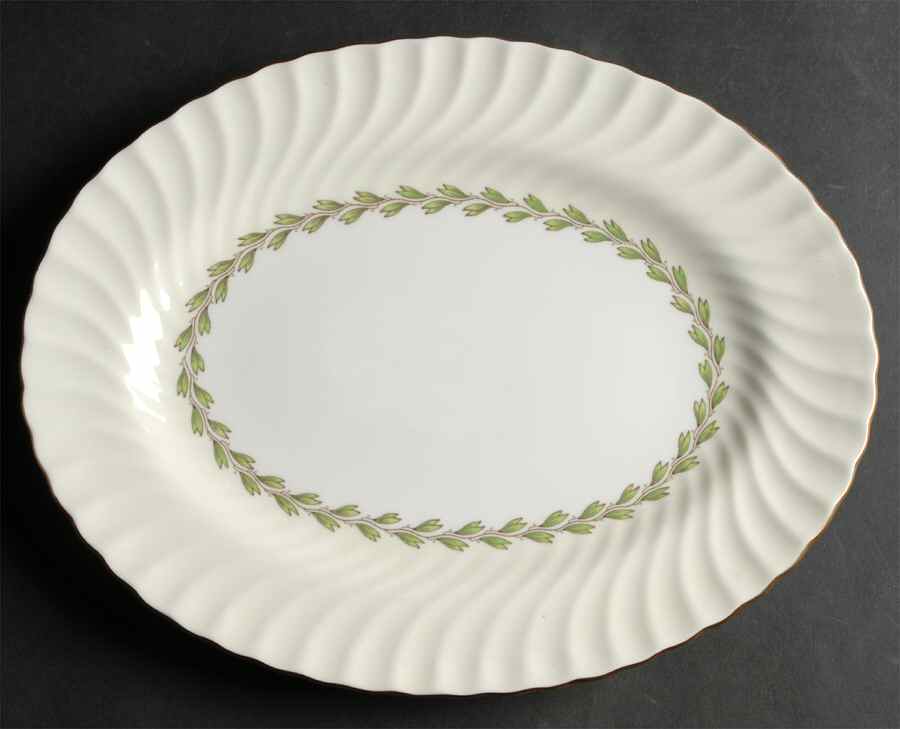 Cheviot Ivory 12" Oval Serving Platter by Minton-1