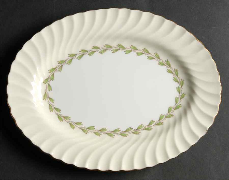 Cheviot Ivory 10" Oval Serving Platter by Minton-1