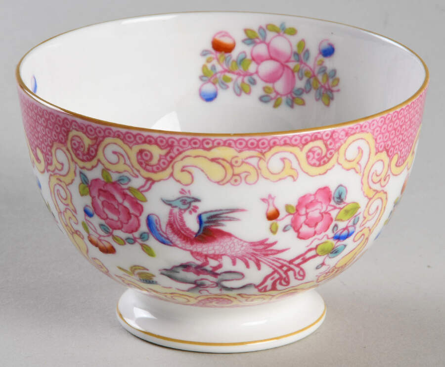 Cockatrice Pink (Smooth, Wreath Backstamp) Mini Open Sugar Bowl by Minton-1