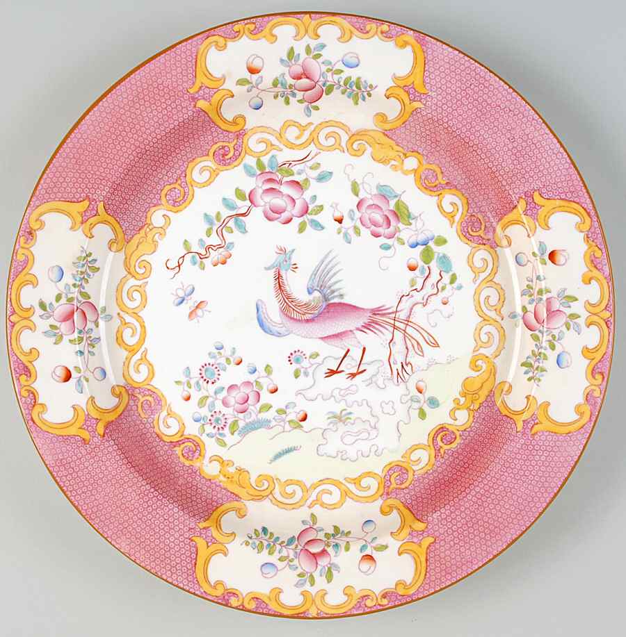 Cockatrice Pink (Smooth, Wreath Backstamp) 12" Chop Plate (Round Platter) by Minton-1