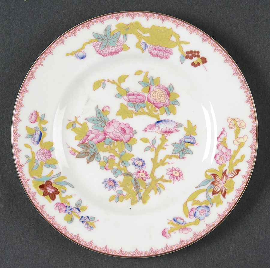 Cuckoo (Smooth, White, Wreath Bkstp) Bread & Butter Plate by Minton-1