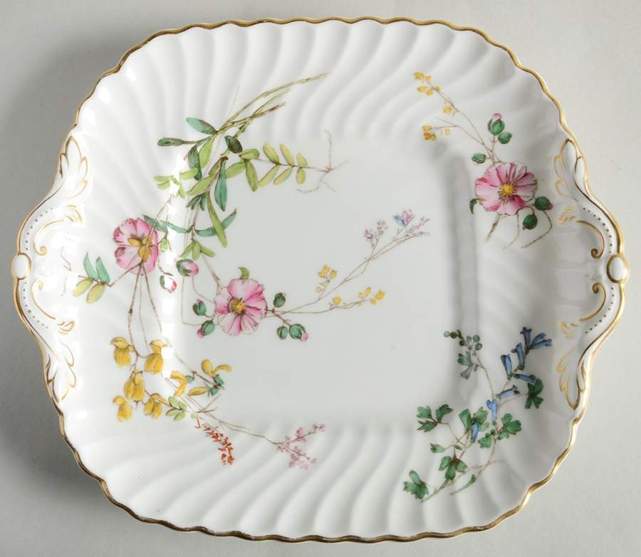 Dainty Sprays Square Handled Cake Plate by Minton-1