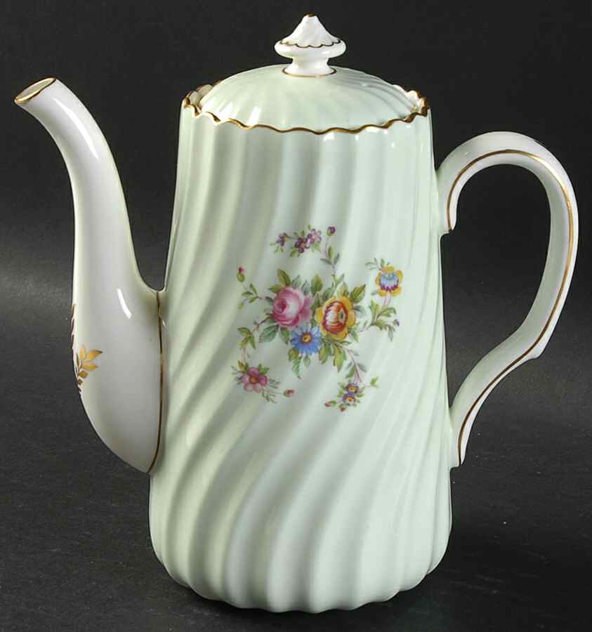 Dawn Pale Green Small Coffee Pot & Lid by Minton-1