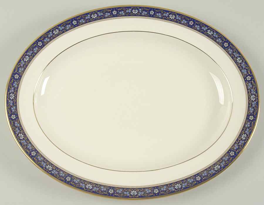 Edinburgh Dark Blue 13" Oval Serving Platter by Minton-1