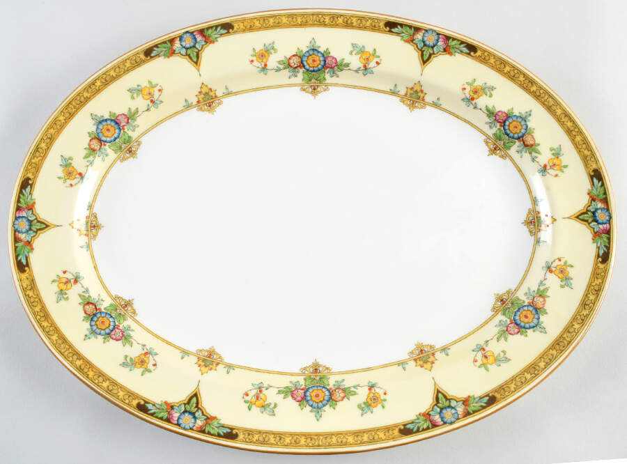 Eloise Orange 17" Oval Serving Platter by Minton-1