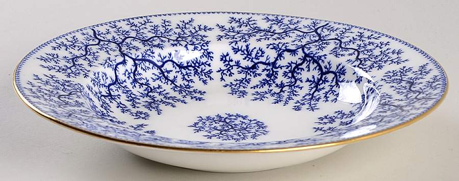 Fibre Blue Rim Soup Bowl by Minton-1