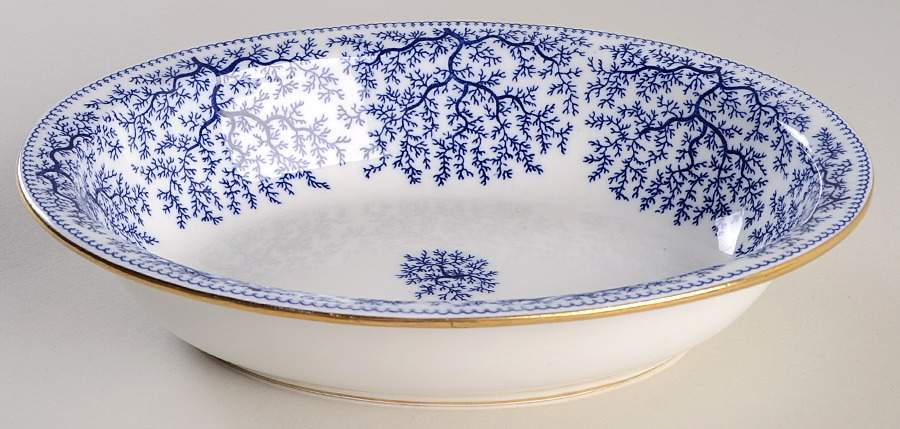 Fibre Blue 9" Oval Vegetable Bowl by Minton-1