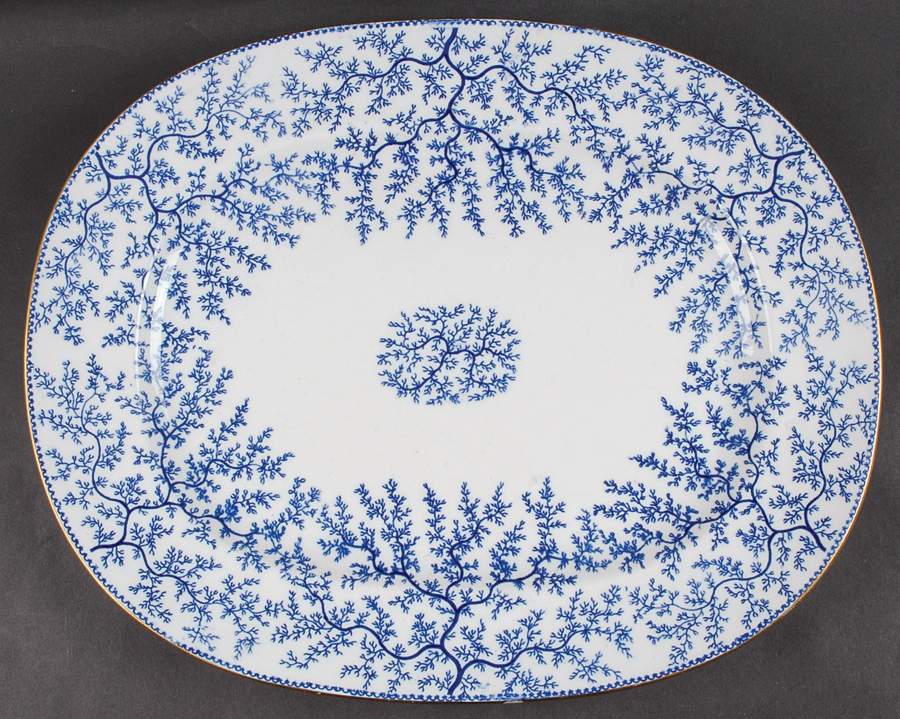 Fibre Blue 16" Oval Serving Platter by Minton-1