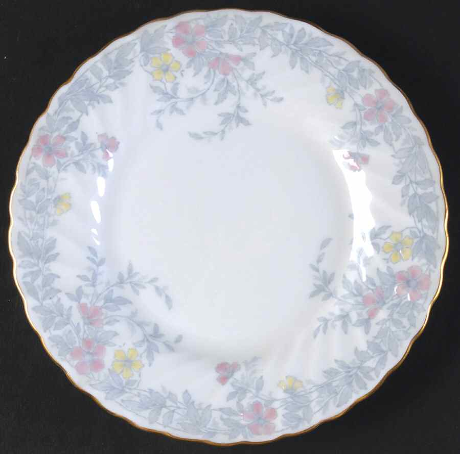 Garden Pinks Pink and Yellow Bread & Butter Plate by Minton-1