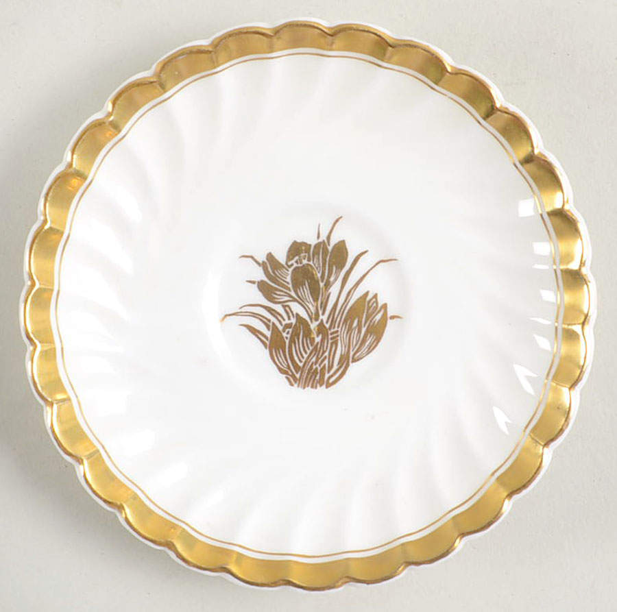 Gold Crocus Saucer for Demitasse Cup by Minton-1