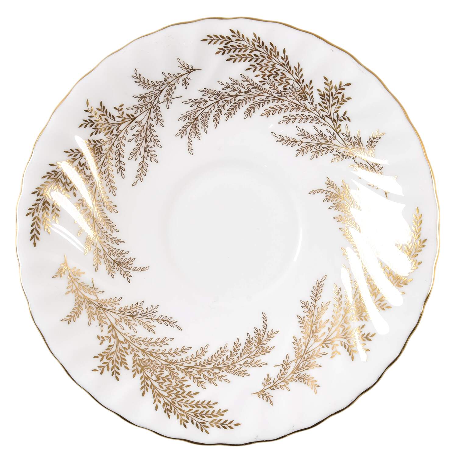 Golden Fern Saucer for Cream Soup Bowl by Minton-1