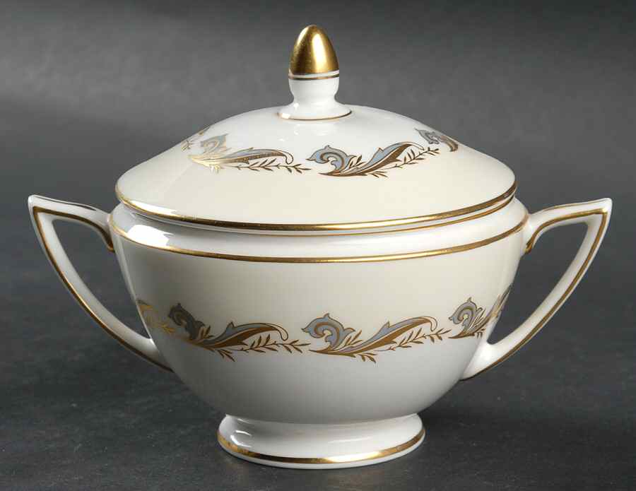 Gold Laurentian Sugar Bowl & Lid by Minton-1