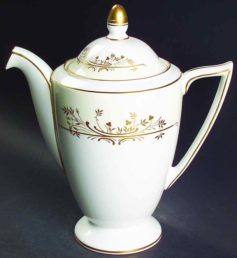 Gold Pandora Coffee Pot & Lid by Minton-1