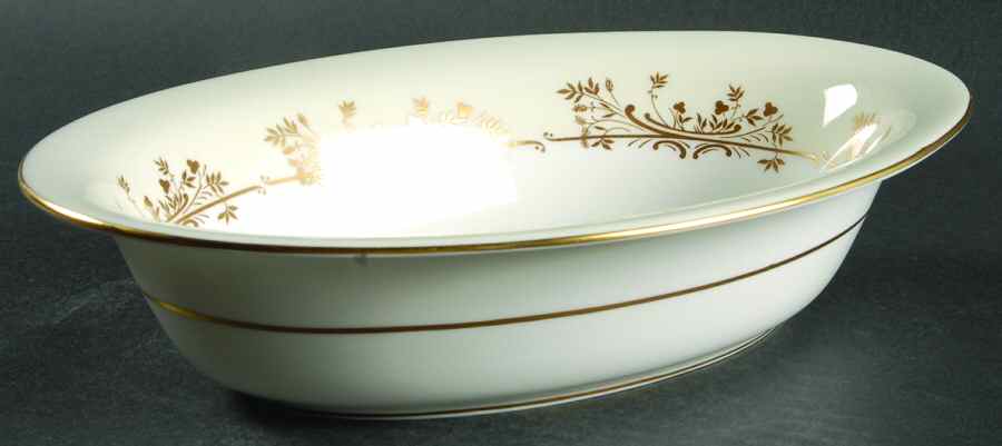 Gold Pandora 10" Oval Vegetable Bowl by Minton-1