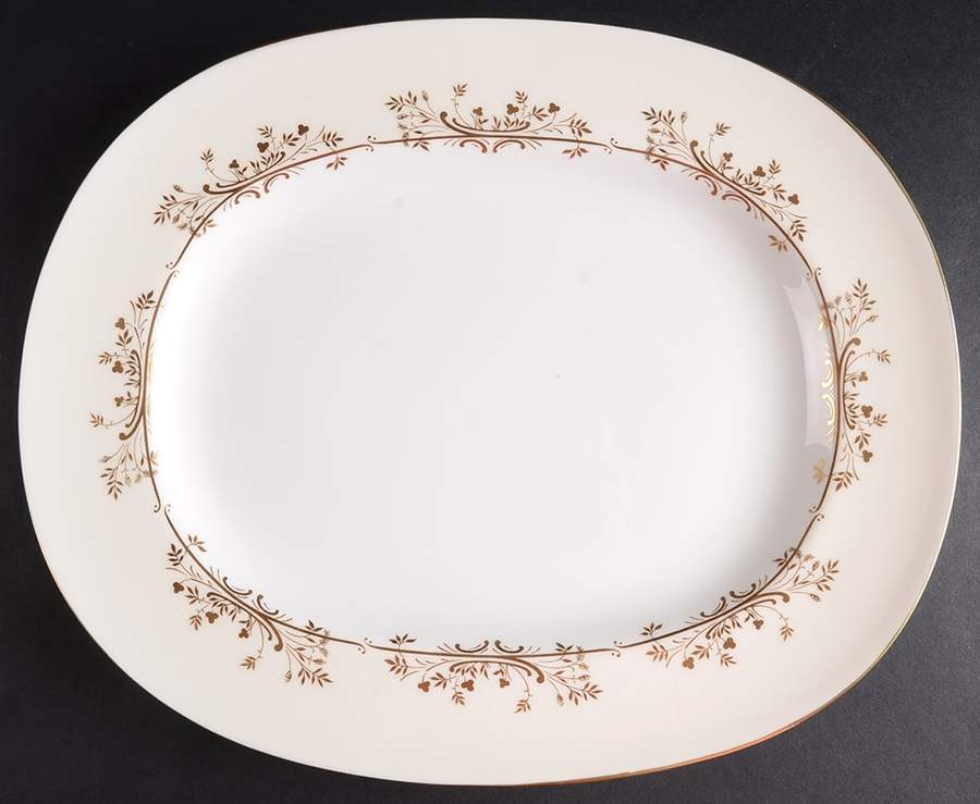 Gold Pandora 13" Oval Serving Platter by Minton-1