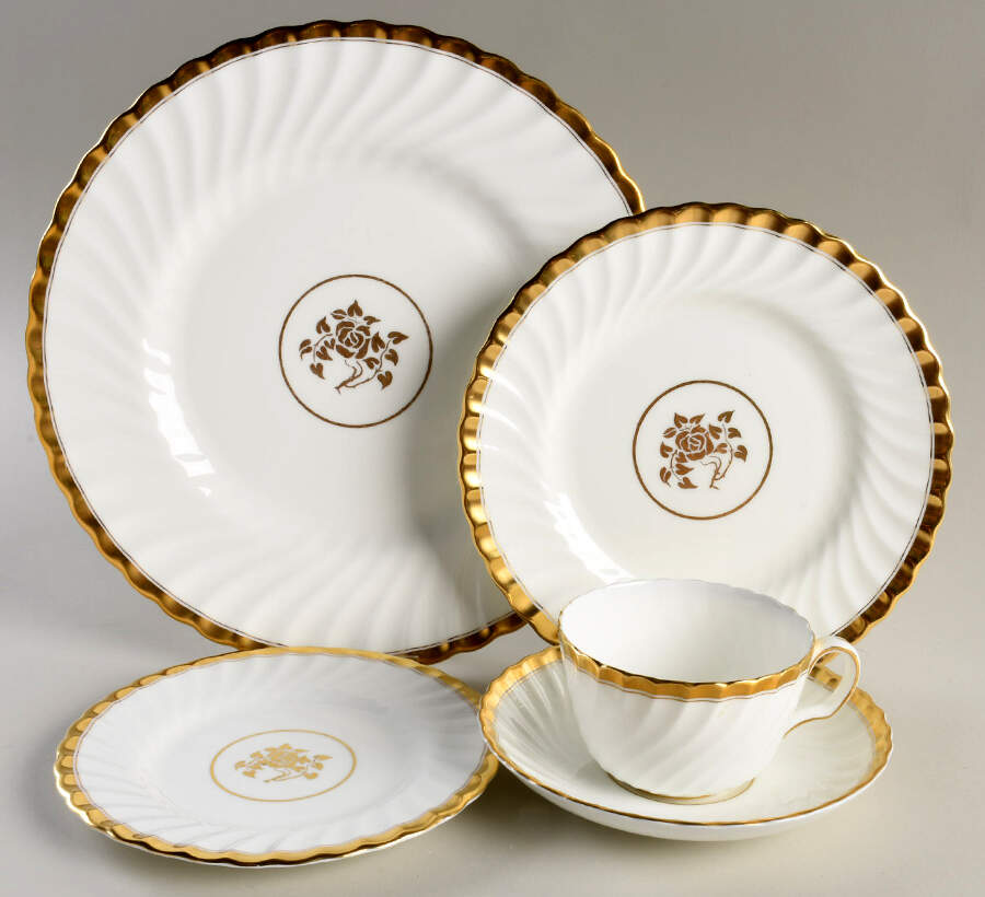 Gold Rose 5 Piece Place Setting by Minton-1