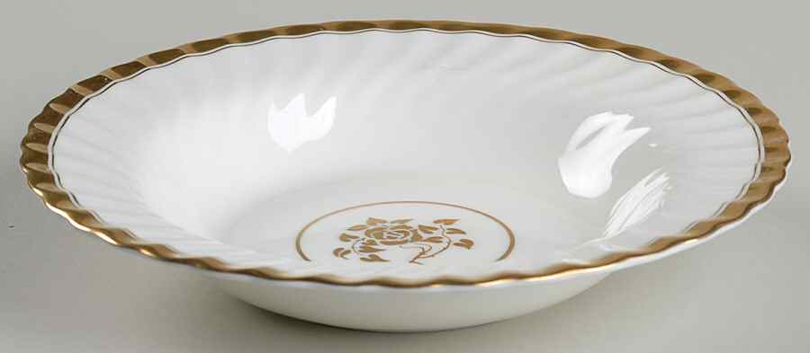 Gold Rose Rim Soup Bowl by Minton-1