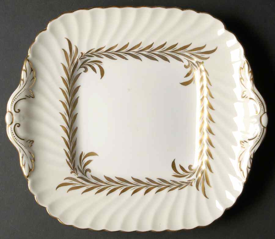 Golden Symphony Square Handled Cake Plate by Minton-1
