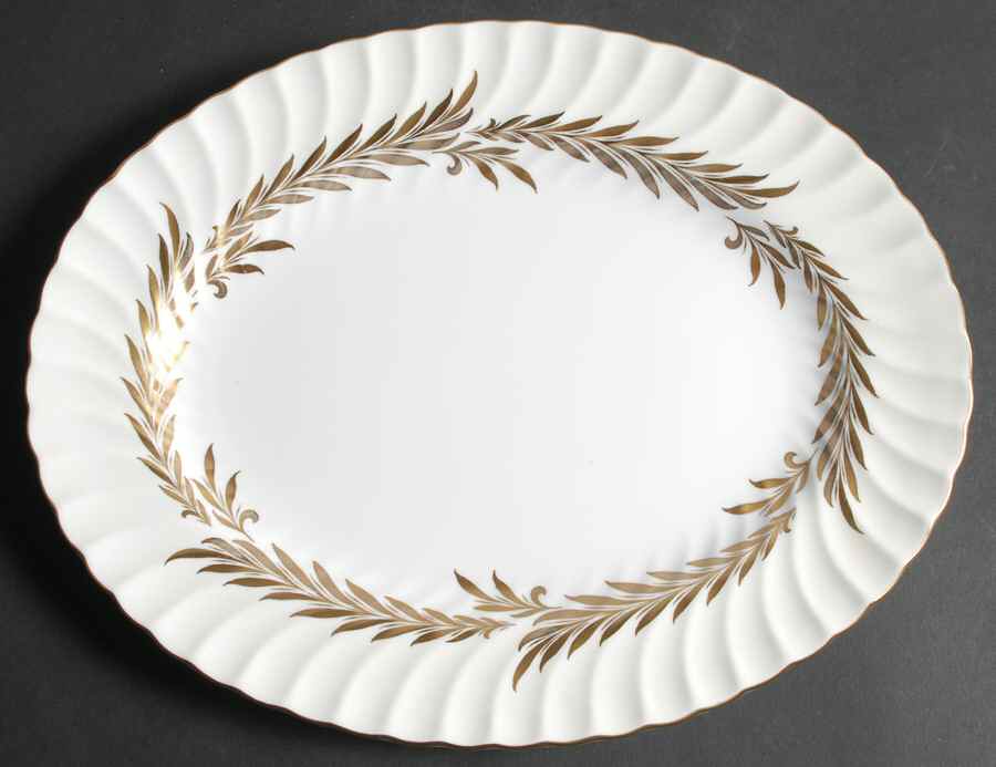 Golden Symphony 12" Oval Serving Platter by Minton-1