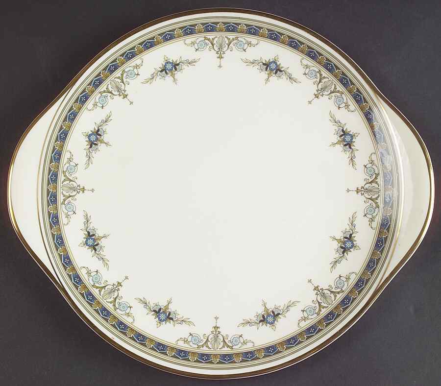 Grasmere Blue Handled Cake Plate by Minton-1