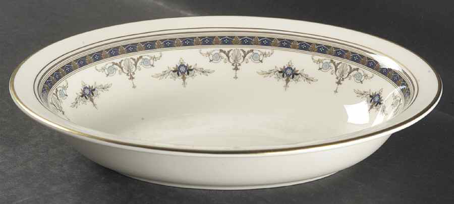 Grasmere Blue 10" Oval Vegetable Bowl by Minton-1