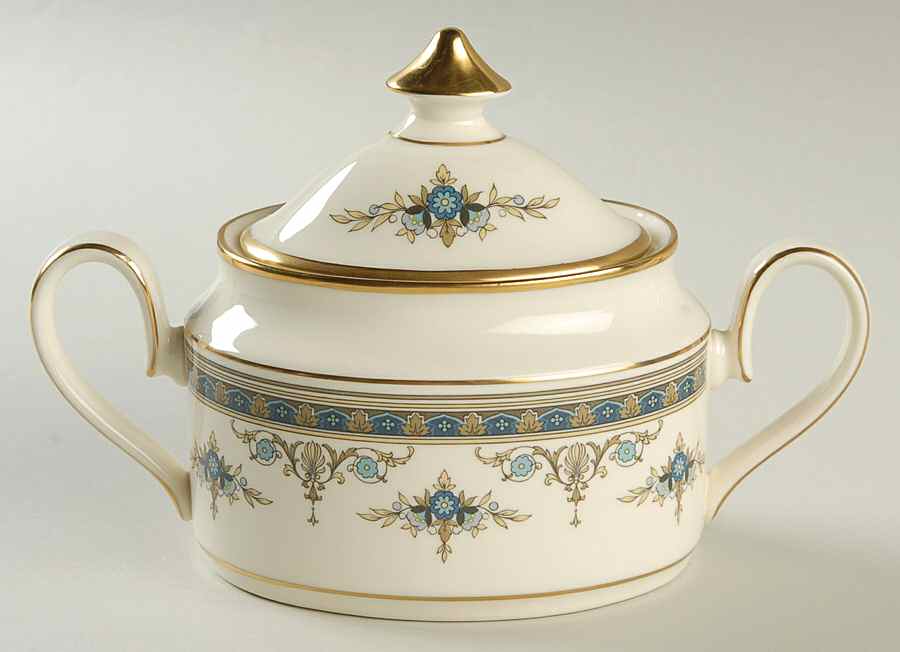 Grasmere Blue Sugar Bowl & Lid by Minton-1