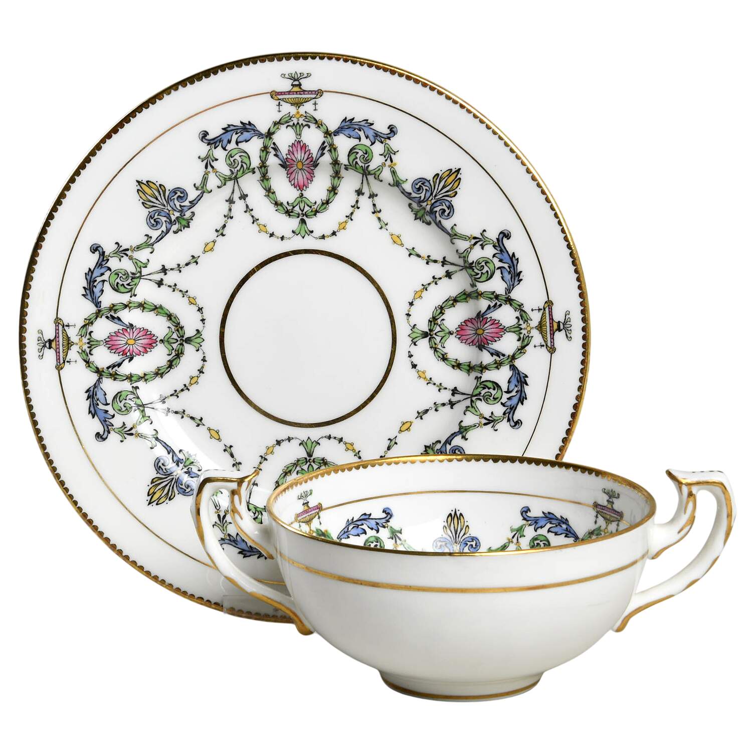 H2581 Flat Cream Soup Bowl & Saucer Set by Minton-1