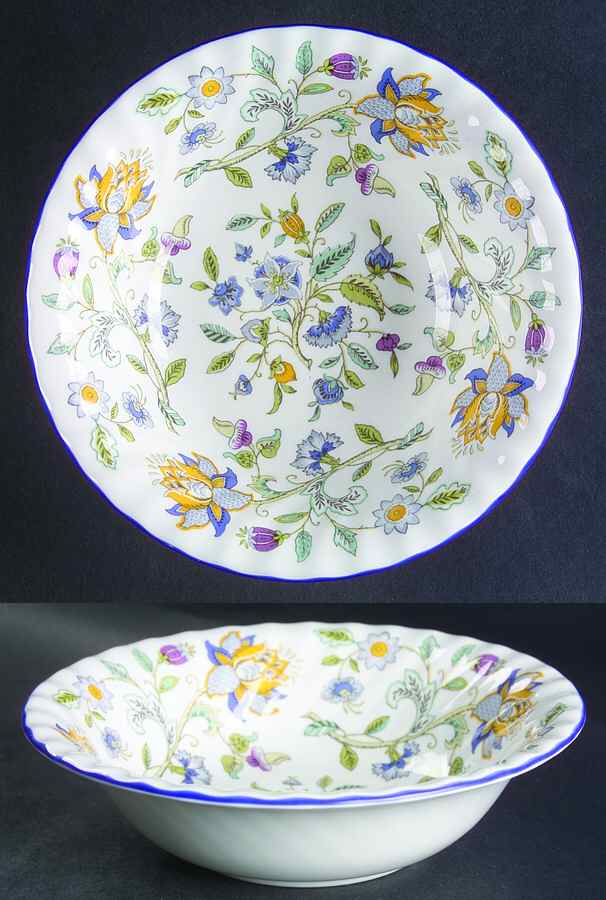 Haddon Hall Blue (Blue Trim) Coupe Cereal Bowl by Minton-1