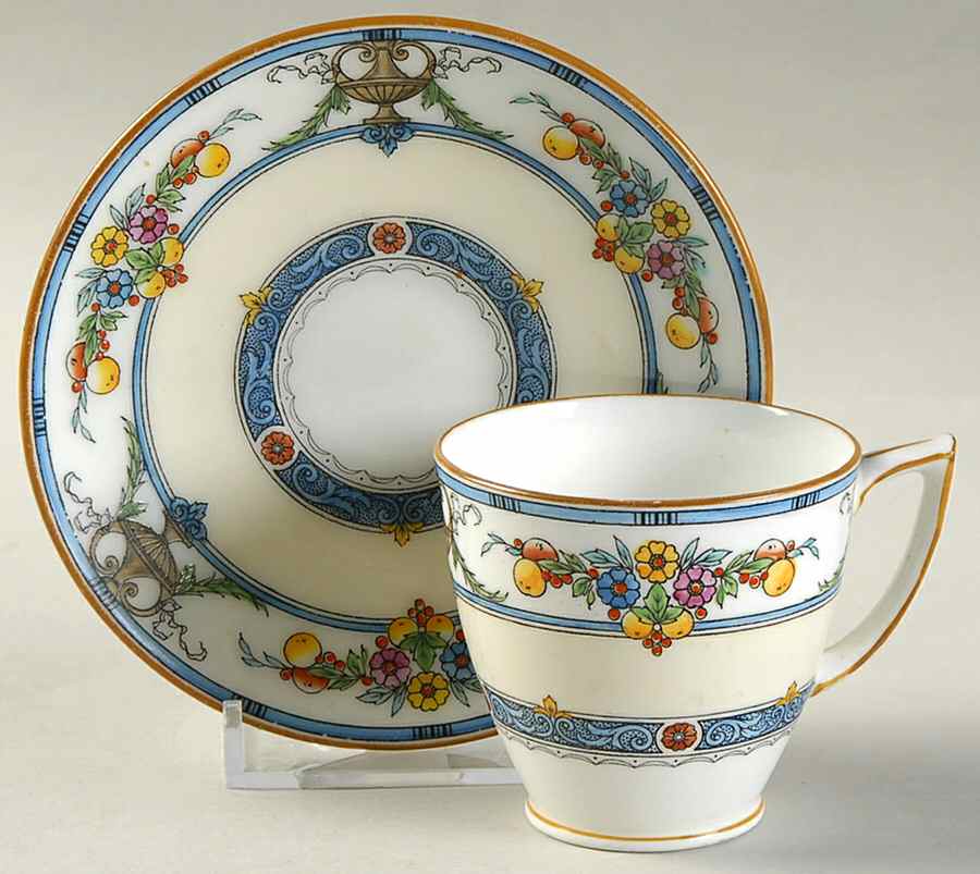 Helena Blue Footed Demitasse Cup & Saucer Set by Minton-1