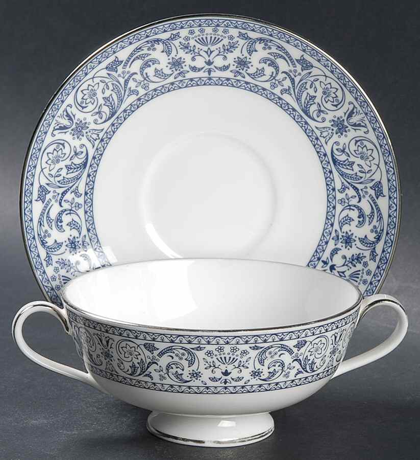 Infanta Footed Cream Soup Bowl & Cup Saucer Set by Minton-1