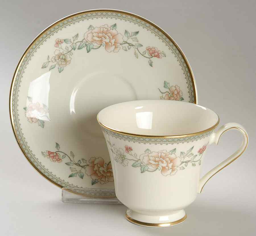 Jasmine Footed Cup & Saucer Set by Minton-1