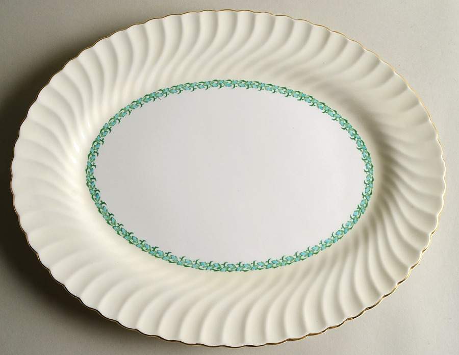 Lady Rodney (Cream Rim) 15" Oval Serving Platter by Minton-1