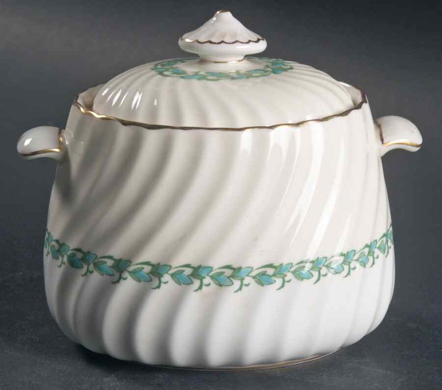 Lady Rodney (Cream Rim) Sugar Bowl & Lid by Minton-1