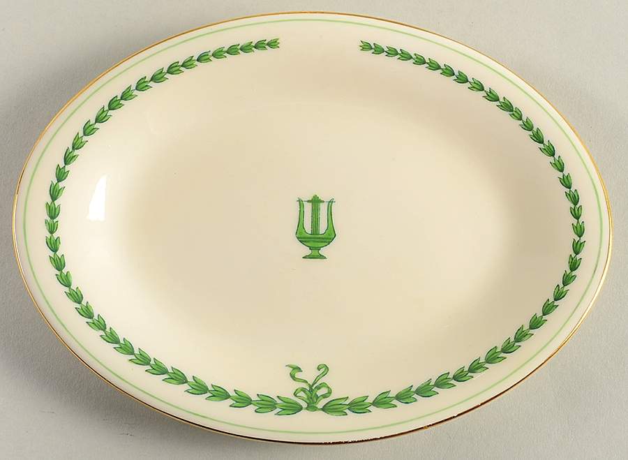 Lyre Green Relish/Gravy Underplate by Minton-1