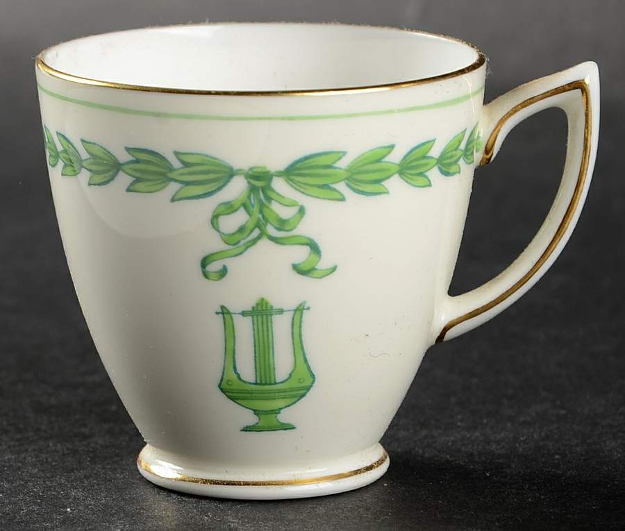 Lyre Green Footed Demitasse Cup by Minton-1