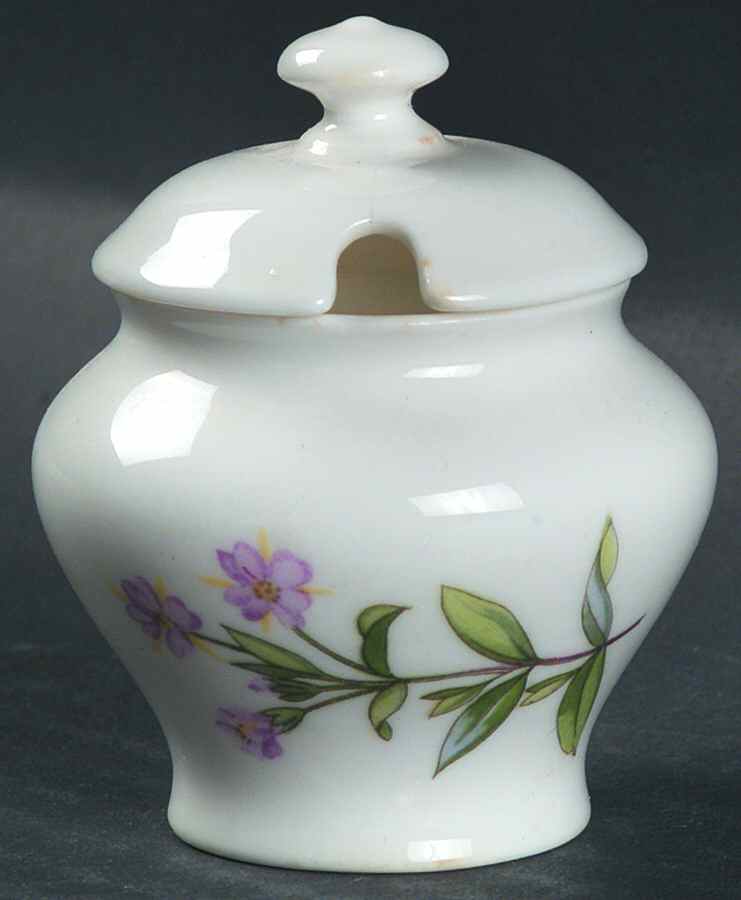 Meadow Scalloped Mustard Jar & Lid by Minton-1