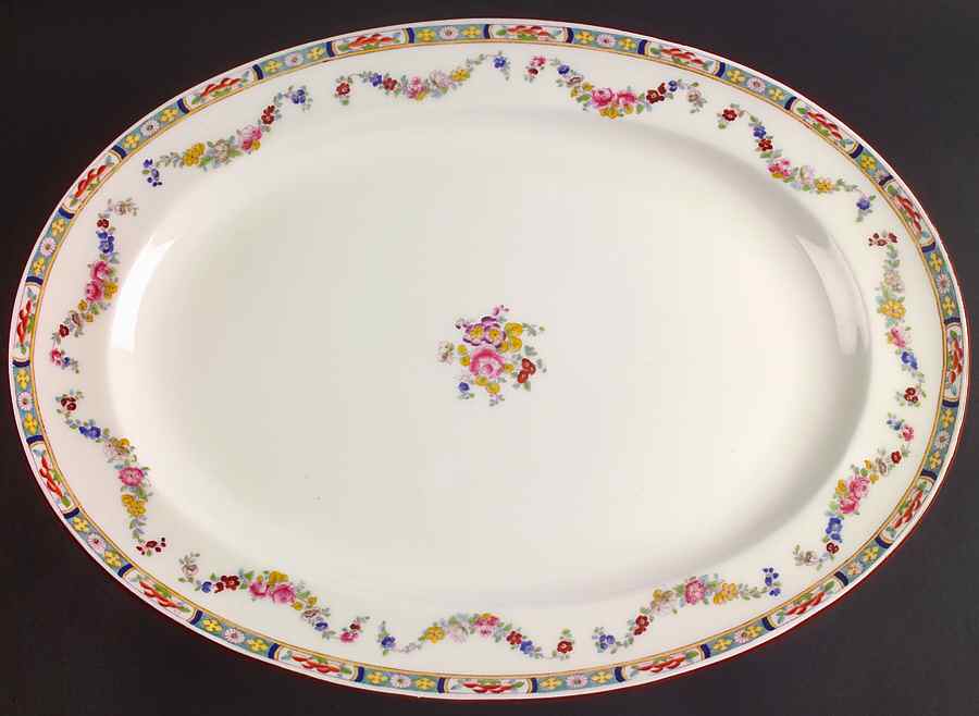 Minton Rose (Older, Smooth) 17" Oval Serving Platter by Minton-1