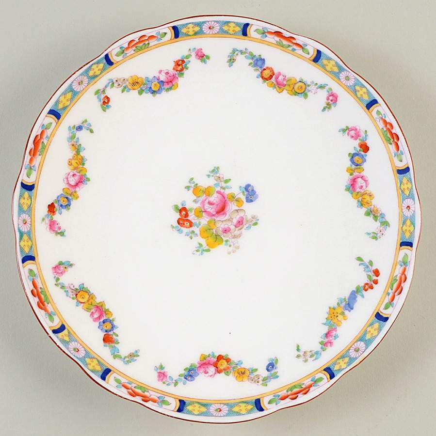Minton Rose (Older, Scaloped) Cake Plate by Minton-1