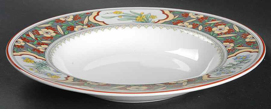 Oriental Blossom (No Center Design) Large Rim Soup Bowl by Minton-1