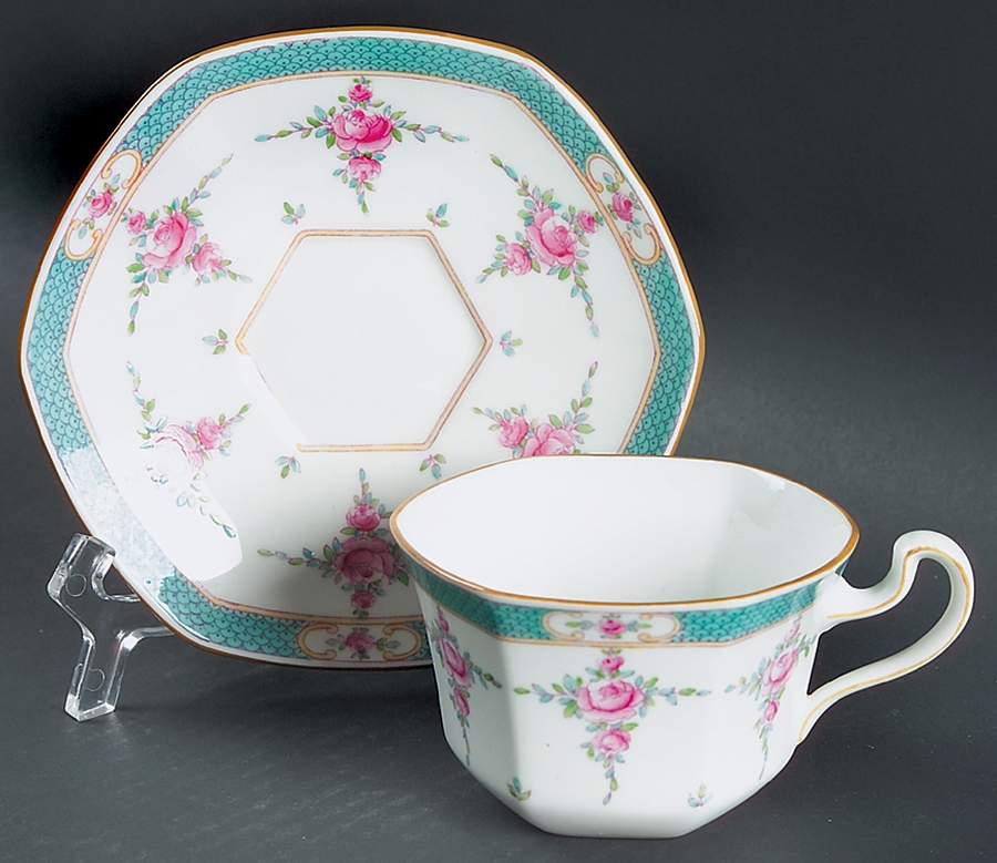 Persian Rose (Older) Flat Cup & Saucer Set by Minton-1