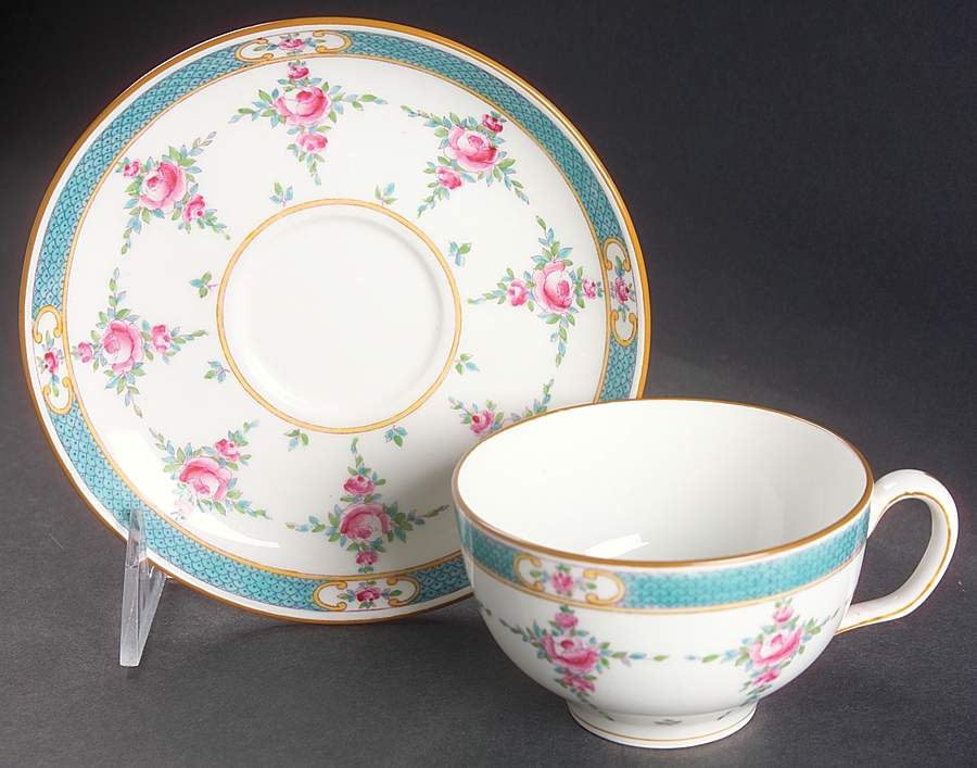 Persian Rose (Older) Flat Cup & Saucer Set by Minton-1