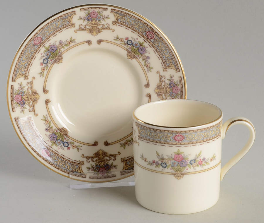 Persian Rose (Newer) Flat Demitasse Cup & Saucer Set by Minton-1