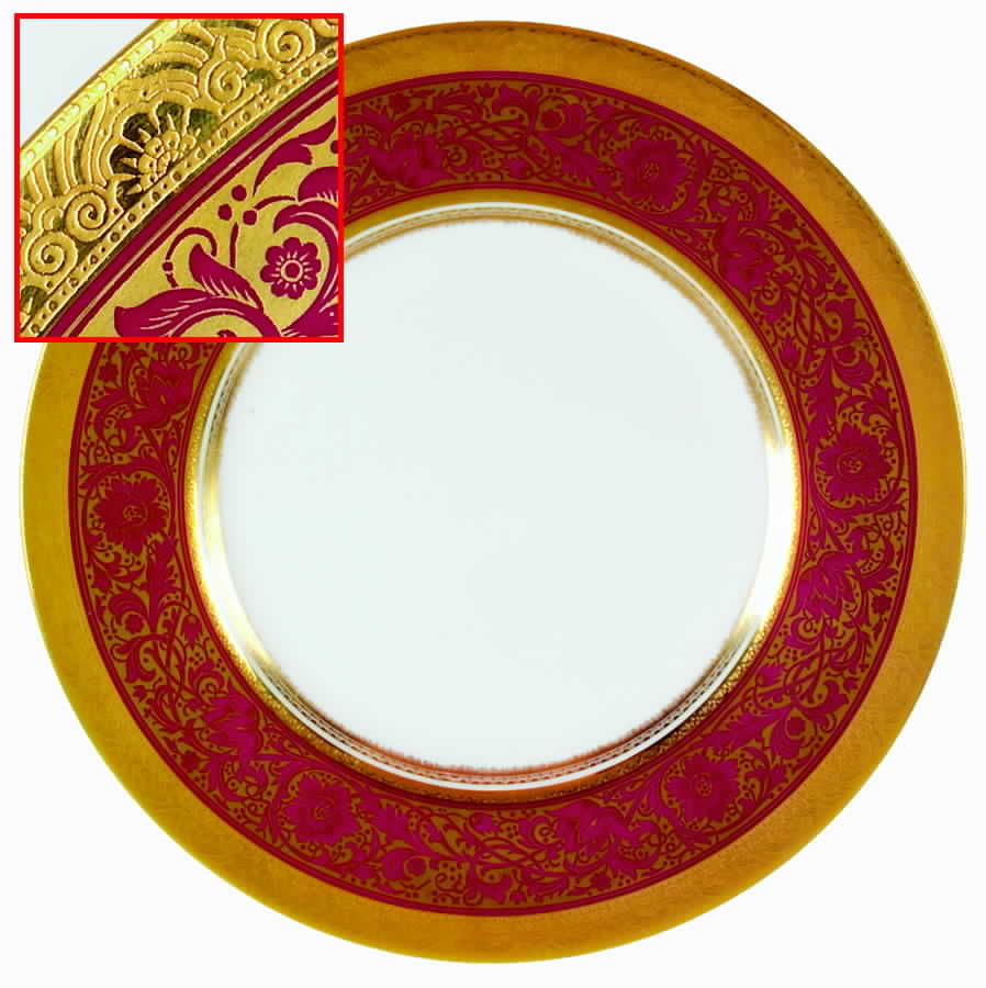 Porcelain Ball Crimson Dinner Plate by Minton-1