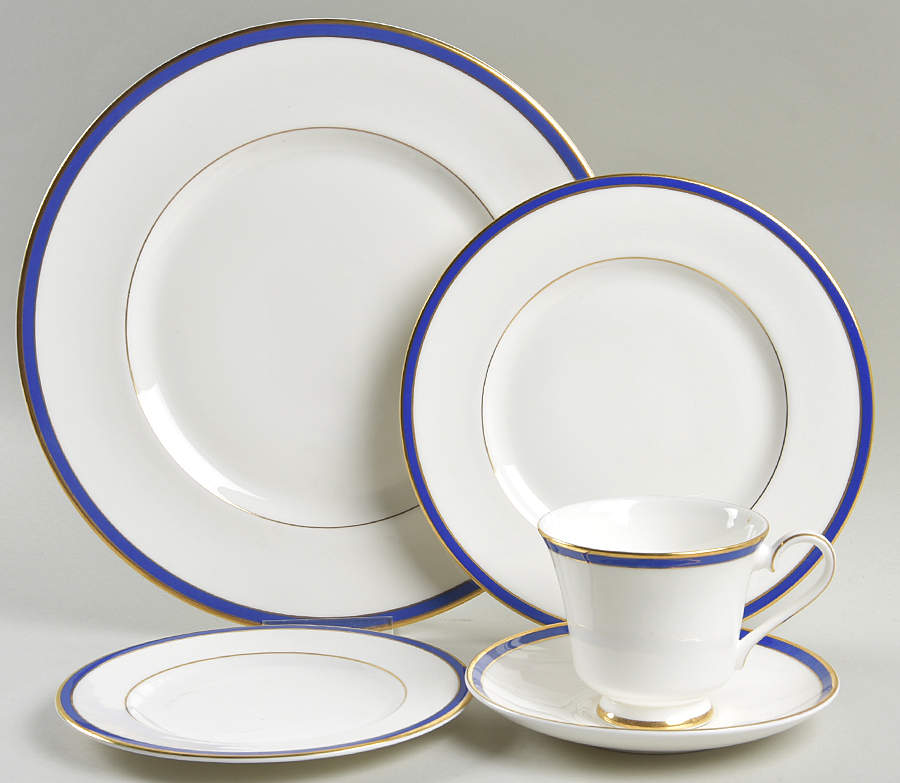 Saturn Cobalt Blue 5 Piece Place Setting by Minton-1